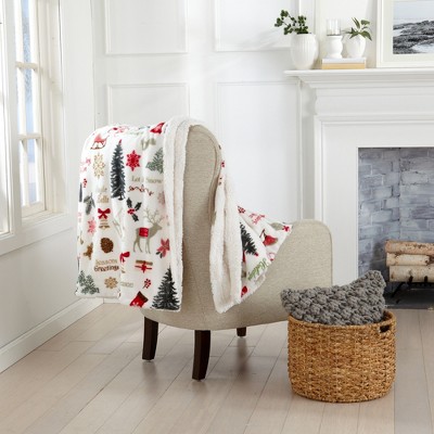 Holiday-Printed Plush Throw Blanket - Great Bay Home