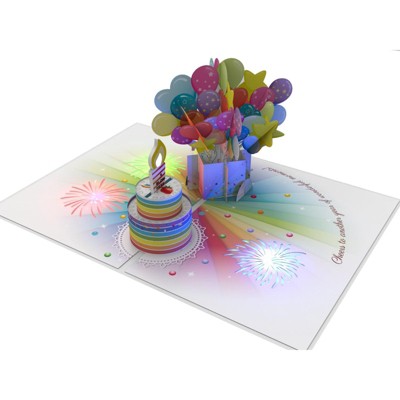 Dessie Fun Surprise 3D Pop Up Happy Birthday Card with Music Lights and Envelope 7 x 7