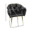 Velvet Accent Chair with Gold Legs Leisure Velvet Single Sofa Chair - 2 of 4