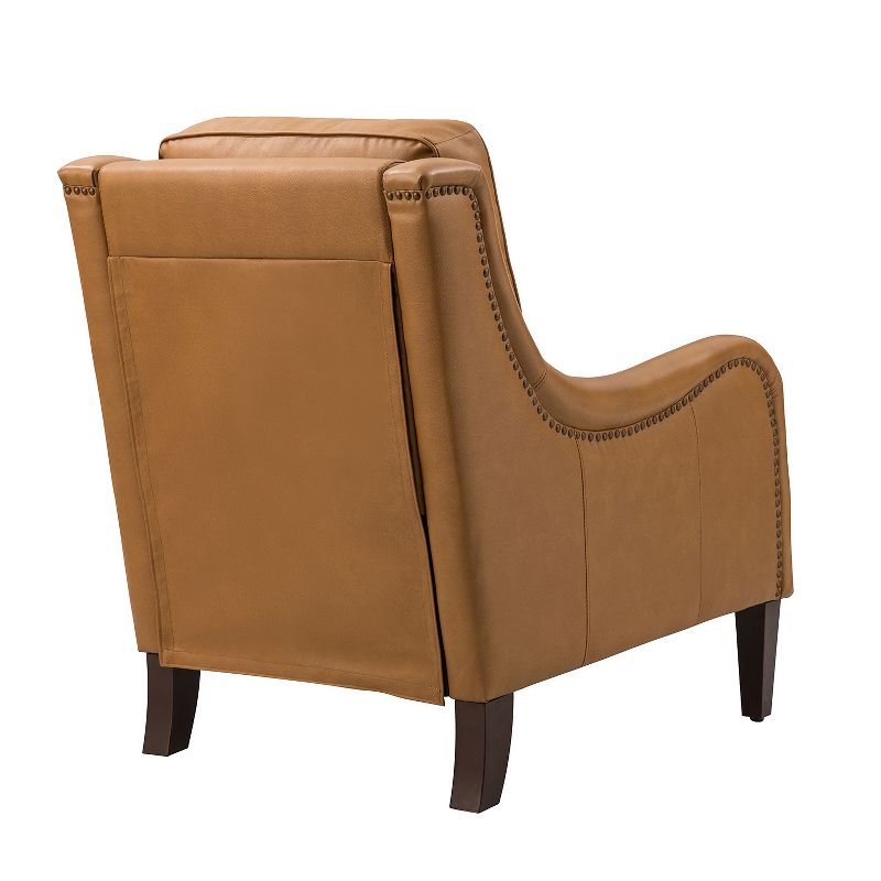 Regina 27.56" Wide Genuine Leather Armchair with Removable Cushions and English Arms  | ARTFUL LIVING DESIGN, 5 of 11