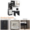 Vanity Desk With Mirror and LED Lights, Makeup Vanity Desk With Sliding Mirror, Power Outlet, Dressing Table With 4 Drawers - 3 of 4