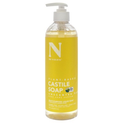 Dr. Natural Castile Liquid Soap - Multi-Use Body Wash, Shampoo and Face Wash - Body Soap for Skin, Hair, Pets and Home - Unscented Baby - 16 oz