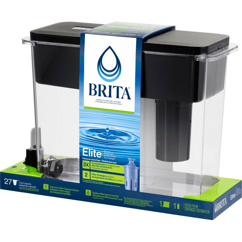 Brita Extra Large 27-Cup UltraMax Filtered Water Dispenser with Filter - Jet Black, 4 of 22