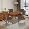 Hrinhom 5-Piece Dining Table Set with 4 Upholstered Chairs,Mid-century Modern Kitchen Dining Set - 3 of 4
