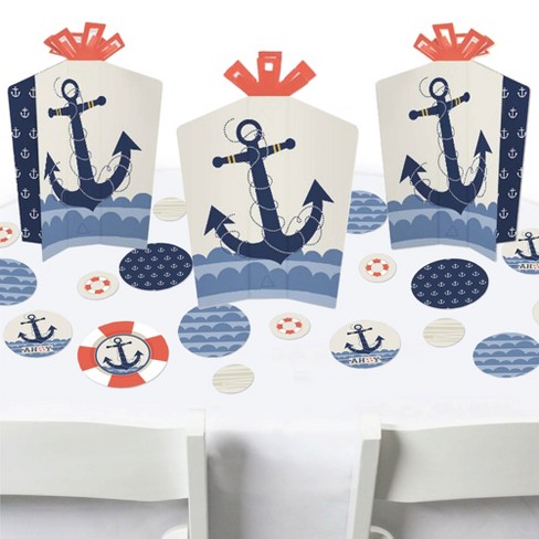Big Dot Of Happiness Ahoy - Nautical - Baby Shower Or Birthday Party Decor  And Confetti - Terrific Table Centerpiece Kit - Set Of 30 : Target