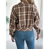 Women's Corduroy Long Sleeve Jacket Collared Button Down Casual Work Blazer Coat (Plaid Jackets: Flannels) - 4 of 4