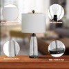 Maxax  Clear Glass Table Lamp with USB Charging,Ribbed Glass Desk Lamp for Bedroom, Living Room - 4 of 4
