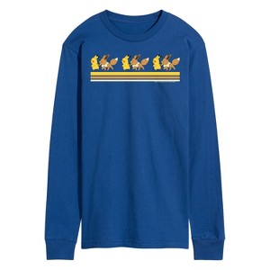 Men's - Pokémon - Pikachu Evee Retro Long Sleeve Graphic T-Shirt - 1 of 4