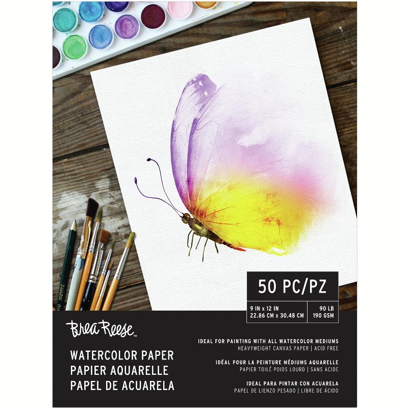 Brea Reese Watercolor Paper Pad 9"X12"-50 Sheets, 1 of 3
