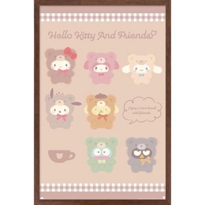 Trends International Hello Kitty and Friends: 24 Latte - Group Framed Wall Poster Prints - 1 of 4