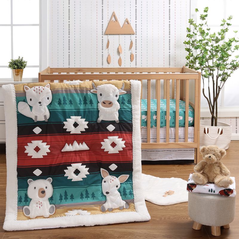 The Peanutshell Organic Crib Bedding Set for Baby Boys, Western Woods, 4 Pieces, 1 of 8