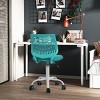 FurnitureR Desk Chair Armless, Adjustable Home Office Task Chair with Mesh Padded Cushion, Swivel Study Computer Chair with Rolling Wheels , Green - 4 of 4