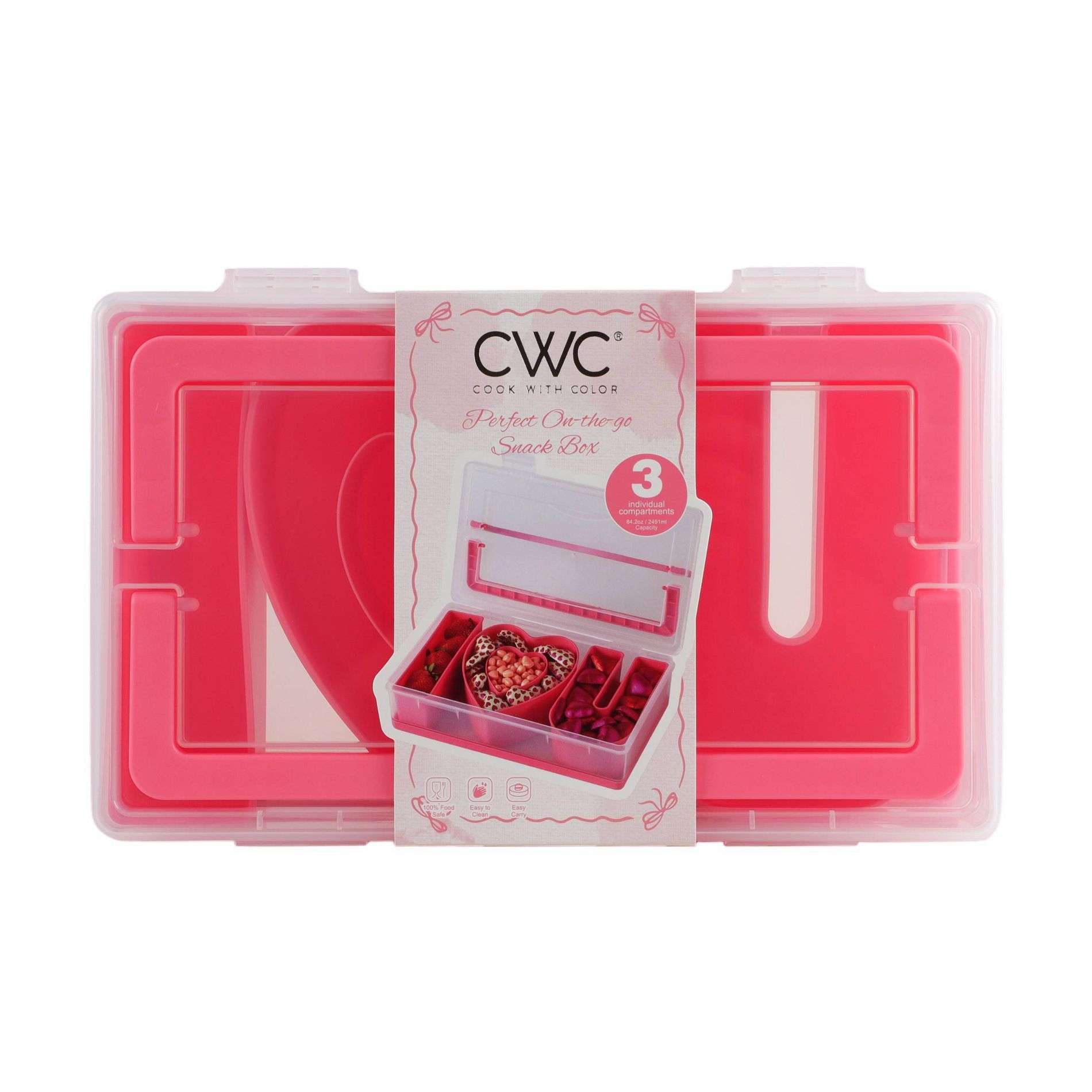 Cook With Color I Love U Sentiment Snack Box Food Storage Container