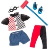 Dress Along Dolly Harley Quinn Inspired Doll Outfit (7pc Set)- Super Hero Clothes & Accessories Compatible w American Girl Doll- Includes Shirt, - 4 of 4