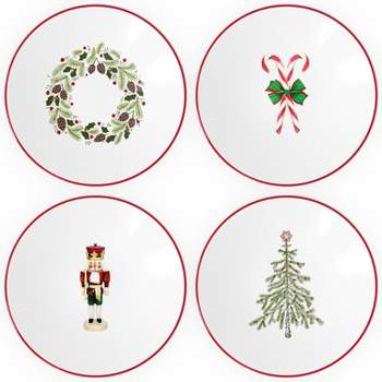 American Atelier Christmas Salad Plates, Set of 4, 8 inch
