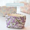 Generic Makeup Bag,Purple Flower Embroidered Cosmetic Bag for Women, Large Capacity Toiletry Bag - 4 of 4