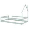 PAGED Twin Size Floor Bed Simple Modern Pine Bed Frame with House Shaped Headboard for Bedroom - 4 of 4