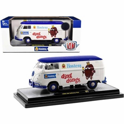 1960 Volkswagen Delivery Van "Hostess Ding Dongs" Wimbledon White w/Blue Top Ltd Ed 1/24 Diecast Model Car by M2 Machines
