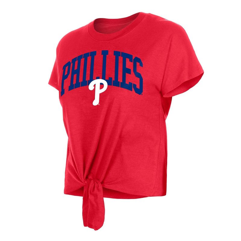 MLB Philadelphia Phillies Women&#39;s Front Knot T-Shirt, 3 of 7