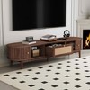 MAYEERTY Modern Design TV STand for 75" TVs,Media Console TV Cabinet with Rattan Front Drawer for Living Room - 3 of 4