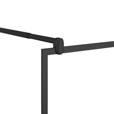Modern Black Aluminum and Clear Glass Walk-In Shower Wall 35.4" x 76.8"