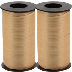 LoonBalloon 500 Yards Gold Curling Ribbon ‚ 3/16 Inch wide Elegant Party Wrap (2-Pack) - 1 of 4