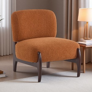 25.5" Boucle Modern Lounge Chair with Wide Cushions - 1 of 4