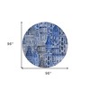 Navy Blue And Sky Blue Village Houses Washable Indoor Outdoor Area Rug - 3 of 4