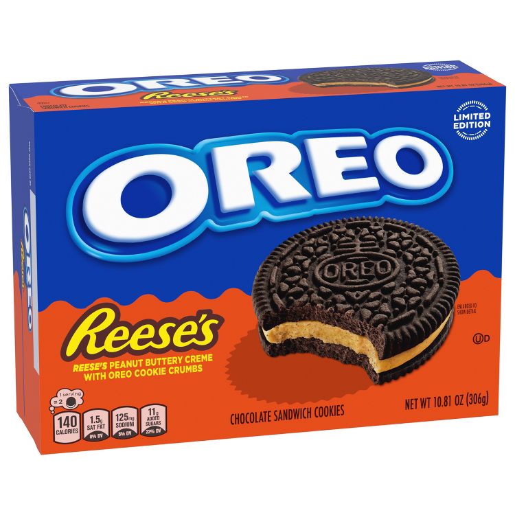 Oreo Reese&#39;s Peanut Buttery Creme Chocolate Sandwich Cookies - 10.81oz, 2 of 13