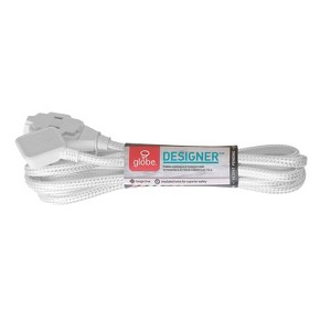 Globe Electric 9' 3 Outlet Extension Cord White: Indoor Electrical Cord, 16 AWG, ETL Listed, 13 Amps, 9ft Length - 1 of 4