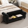 LOVMOR 64.5"Modern Velvet Storage Ottoman Bench,Nails Tufted Upholstered Storage Ottoman for Bedroom, Living Room, Entryway - 2 of 4