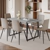 Nicbex Dining Table Set for 6 Kitchen Table Minimalist Retro Rectangular Dining Table with Textured Top with 6 Chairs - 4 of 4