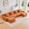 Aukfa Modular Teddy Fabric Sofa,Convertible Modular Sectional Sofa Set , 4-Seats with 1/2 Ottoman Soft Boneless Design for Living Room - 2 of 4
