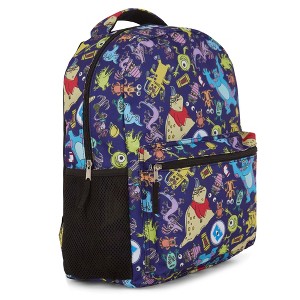Disney Monsters Inc. Allover Print Backpack - Officially Licensed Pixar Merchandise - Backpack for Boys, Girls, Toddlers, Kids, Adults, Blue - 1 of 4