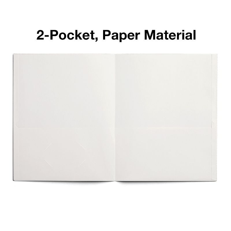 Staples School Grade 2 Pocket Folder White 25/Box (50760/27537-CC), 3 of 4
