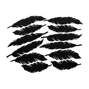 Unique Bargains Removable Feather Shape PVC Material Wall Stickers 5.31" x 1.46" 12 Pcs - 1 of 4