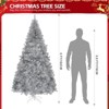Angel Sar 6FT Silver Artificial Christmas Tree, Unlit Hinged Pine with 800 Tips, Metal Stand, for Home Holiday Decor - 4 of 4
