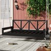 NAYSAYE Patio Swing Acacia Wood Twin Size Porch Swing Bed Durable Minimalist Design for Outdoor Use, Black, 88"*25"*4.8" - 2 of 4