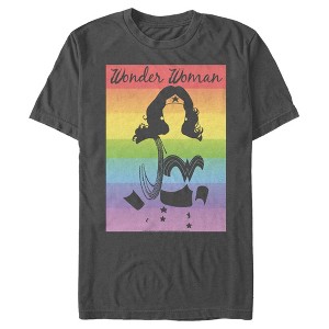 Men's Wonder Woman Silhouette Rainbow T-Shirt - 1 of 4