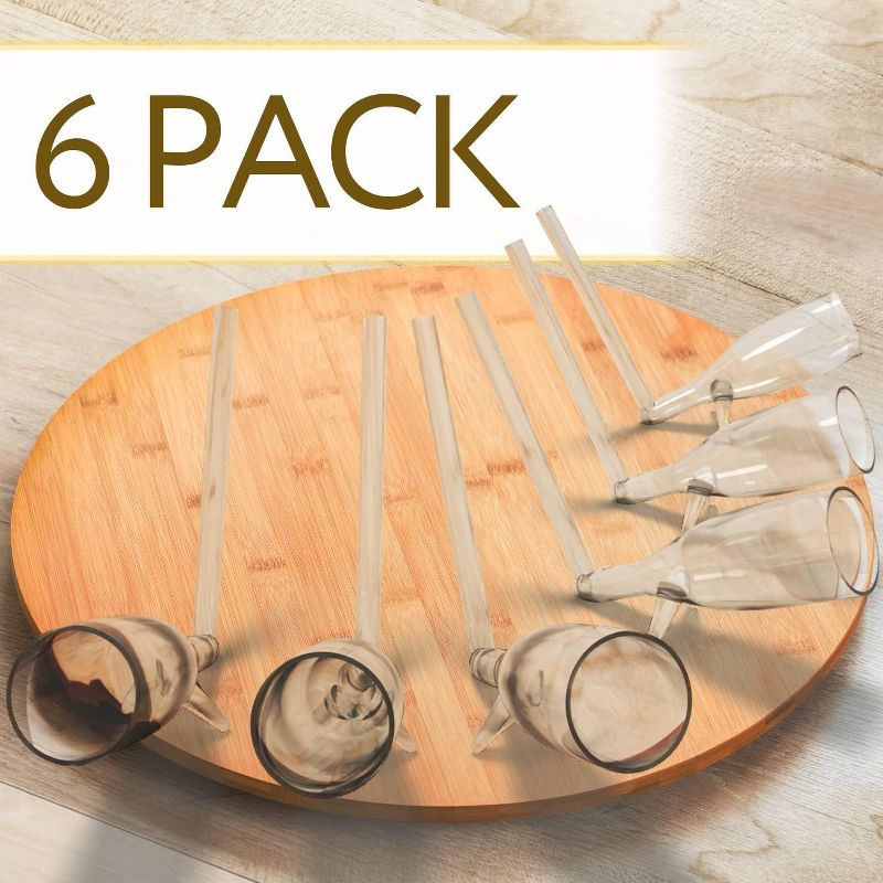 IMPRESA 6 Pack Shooter Plastic Glass Set, Champagne Glasses with Stands, Bachelorette Party Gifts, Prosecco Gifts for Bubbly Lovers, Reusable, Clear, 4 of 8