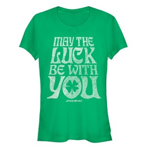 Juniors Womens Star Wars May the Luck Be With You T-Shirt - 1 of 3