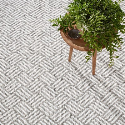 Platinum Stripe Handwoven Reversible Indoor/Outdoor Rug