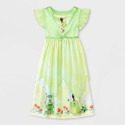 Toddler Girls' Disney Princess Tiana Fantasy Snug Fit NightGown - Green