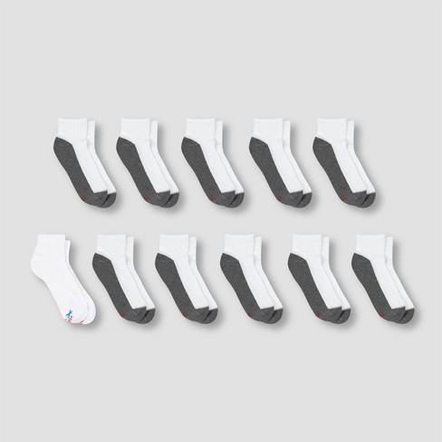 Hanes Premium Men S 10pk 1 Ankle Socks White 6 12 Target