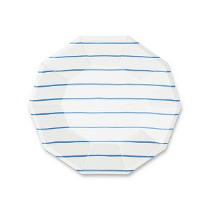 Daydream Society - Cobalt Frenchie Striped Small Plates - Pack of 8 Paper Small Plates - 1 of 1