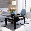 NicBex Modern 39.37" Rectangle Coffee Table with Glass Top, Open Storage Shelf and Iron Frame for Living Room and Bedroom - 2 of 4