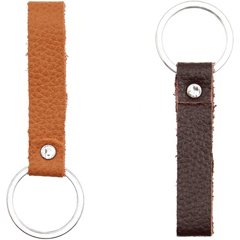 Juvale 10 Pack Handmade Leather Valet Keychains With Ring Key Holder For Home Car Office Keys Brown 3 5 X 0 5 In Target