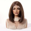 Jessie's Wig 10 Inch Straight Bob Wigs Synthetic Hair 13*5*1 C Part Lace Brown With Highlight Color 1 Pc/Pack - 3 of 4