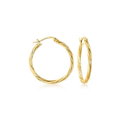 Ross-Simons Italian 14kt Yellow Gold Twisted Hoop Earrings