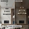 BAOURE 45" Retro Industrial Style 3-Layer Pendant Light, 27-Lights Black Farmhouse Pendant, Suitable for Dining Rooms, Living Rooms - 3 of 4